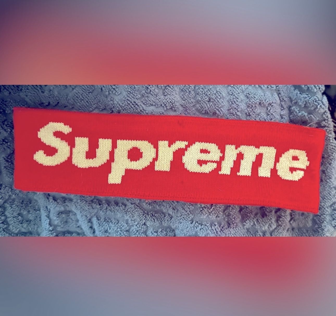 Official Supreme Headband In Red And White