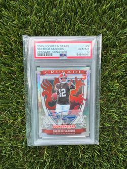 Shedeur Sanders PSA 10 2025 Panini Rookies & Stars Rookie Crusade Auto 79/99 Browns Auto