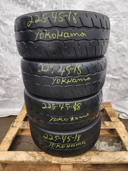225 45R 18 USED TIRES YOKOHAMA 2254518 USED TIRES (SET) MOUNT BALANCE INCLUDED