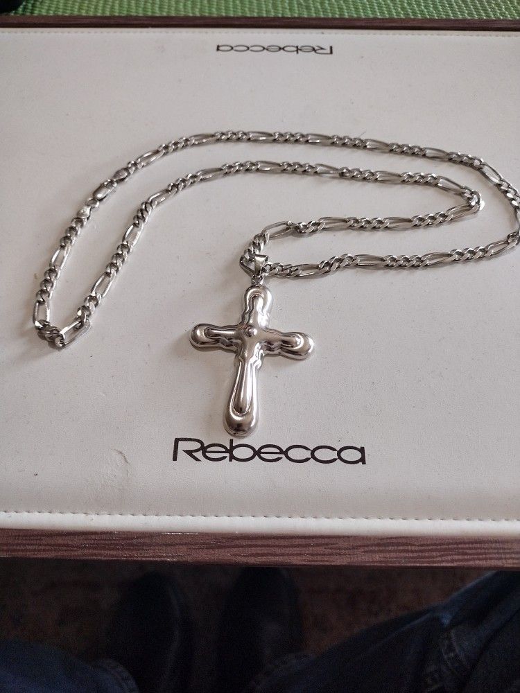 Nice Figaro link silver chain 26" inches