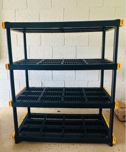 4-Tier Heavy Duty Plastic Storage Shelves -2 shelves