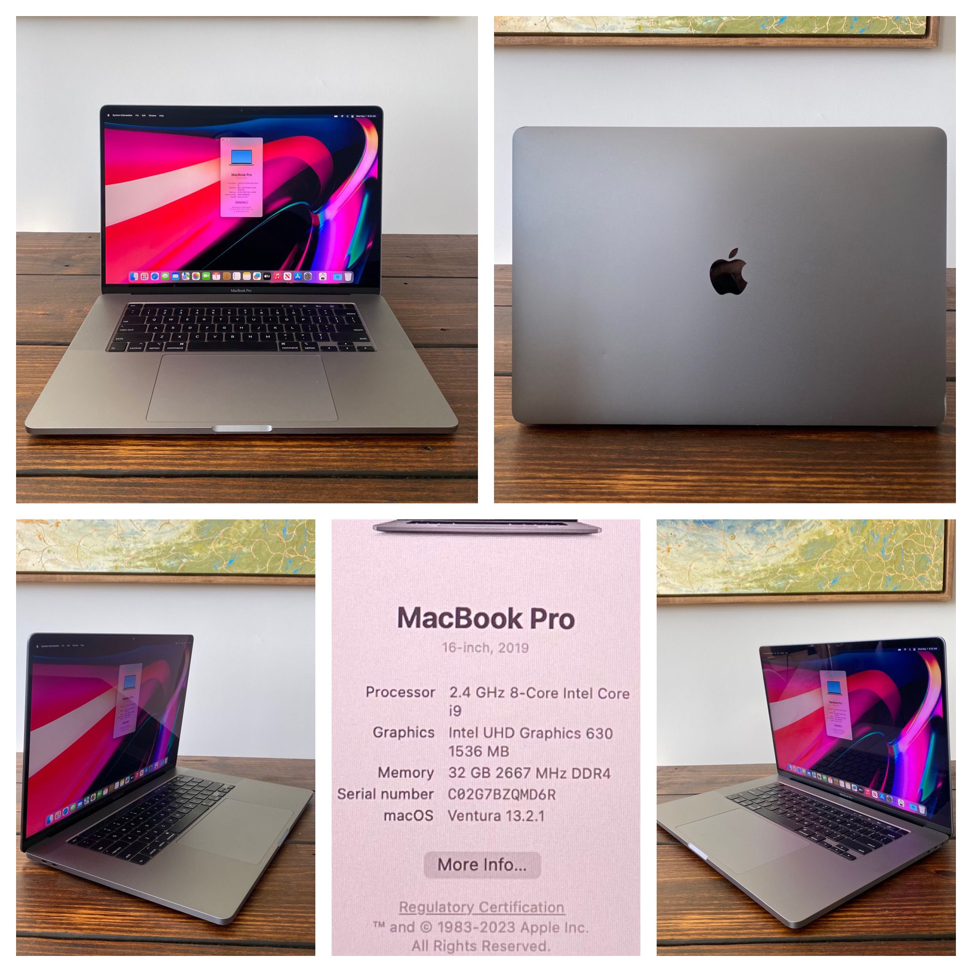 32GB, 1TB 8-Core i9, 2019 16” Apple MacBook Pro Touch Bar, Office, Logic, FCP!