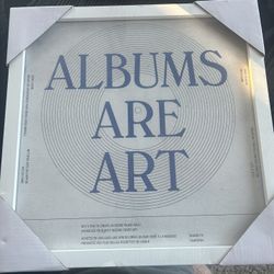 12.5” x 12.5” Framed Wall Art – “ALBUMS ARE ART” 