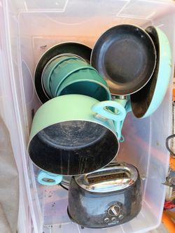 Kitchen pots pans dinnerware $20.00