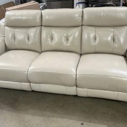 Malibu Leather Power Reclining Sofa with Power Headrests – New