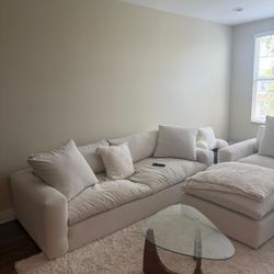 Living Spaces Sofa + Chair , Rug & Table  