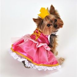 Anit Sleeping Beauty Pink Princess Dog Halloween Costume Medium