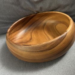 Pacific Merchants Acaciaware Wood Salad Round Calabash Bowl 12” x 4”