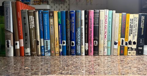 Variety of science, technology, and electronics books