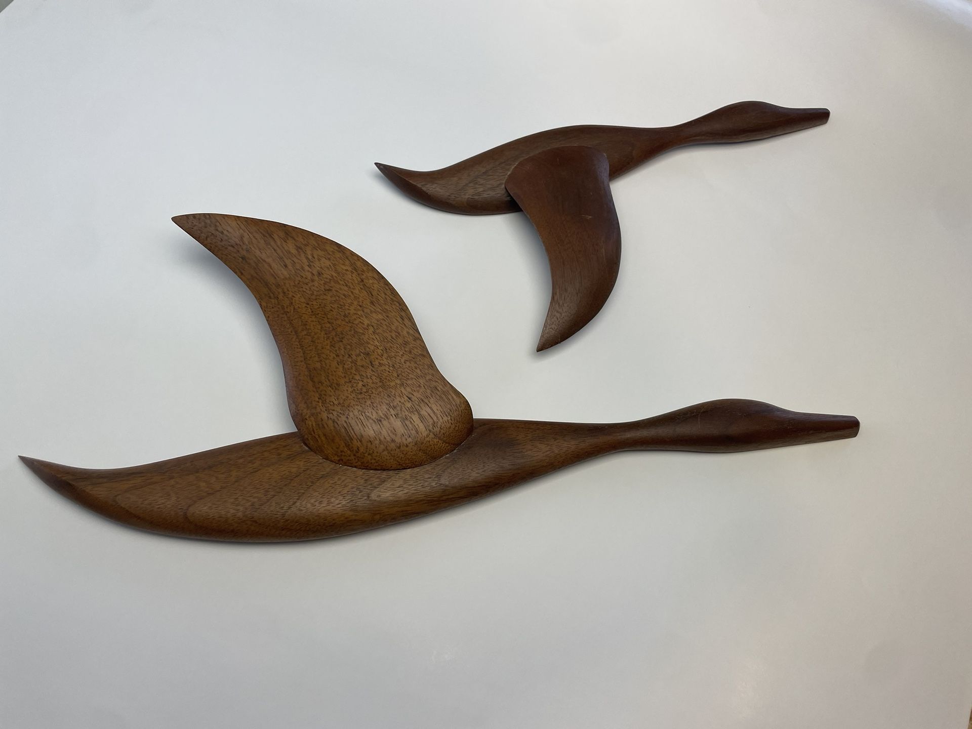 MCM Danish Modern Wall Art Flying Geese Teak/Walnut? Mid Century