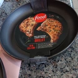 10 Inch Cast Iron Round Skillet. New
