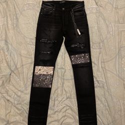 Amiri Mx1 Bandana Patches Jeans