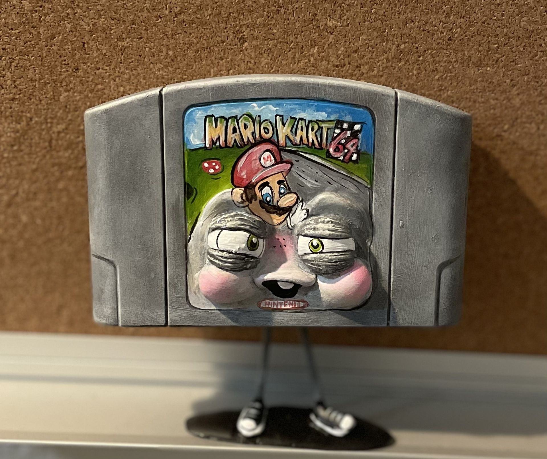 NEW! Hand sculpted and Hand Painted Super Nintendo Mario Kart game Sculpture