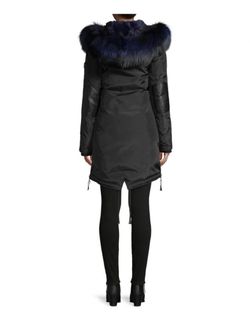 NICOLE BENISTI Brera Fox Fur-Trimmed Rabbit Fur-Lined Parka for