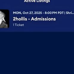 2 Hollis Ticket