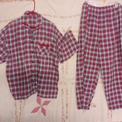Charter Club Intimates red plaid pajama set XL