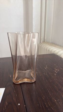 Glass Twisted Square Vase