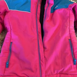 Dare2B Ski Jacket Entail Pink Youth Girls 7-8 Winter Snow Coat Hoodie Waterproof