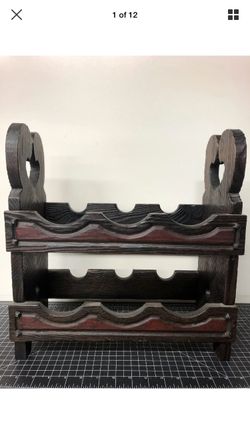 Vintage wooden wine rack
