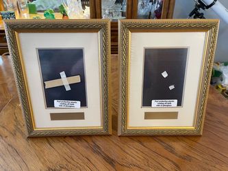 2 Matching Gold Toned Ornate Picture Frames by Creative Frames with 4.5” x 6.5” Matting with Title Card Slot