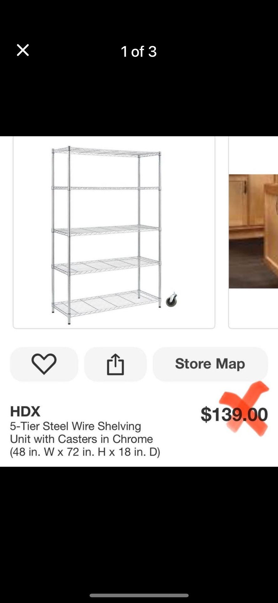 HDX 5 Tier Steel Wire Shelving Unit with Casters in Chrome (48 in. W x 72 in. H x 18 in. D)