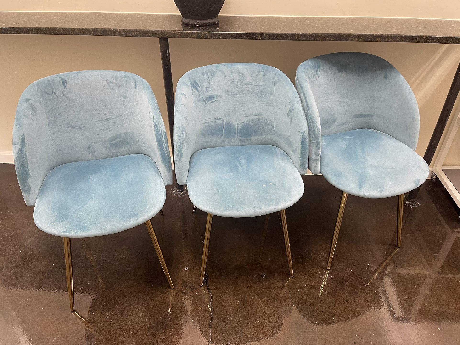 3 Chairs Teal $60