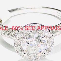 Diamond Ring Engagement NEW NATURAL 💎 Retiring LIQUIDATION SALE -70% Appraised By The Gemological Institute 