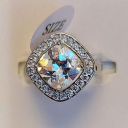 White/Halo Cubic Zirconia Fashion Ring/AAA CZ's Size 6 & 8 (NWT)