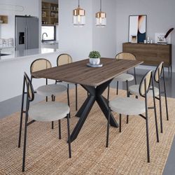 Dining Table With Modern Metal Base