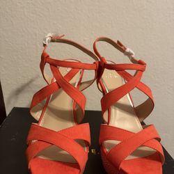Scene By Star Orange High Heels Size 10