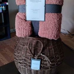Threshold Basket And Blanket Bundle $60