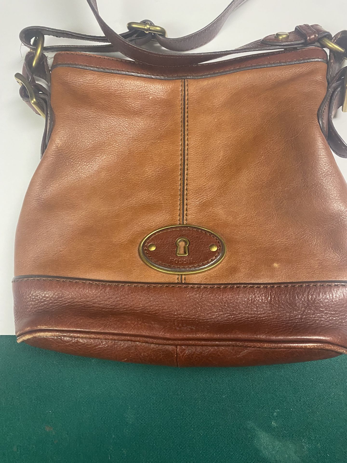 Fossil Two Tone Brown Crossbody Purse
