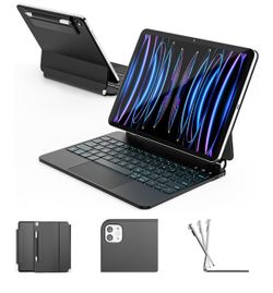 Rammcraft Keyboard Case iPad Air 11 & 10.9 4th/5th, Pro 11, Black