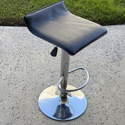 Adjustable Height Swivel Counter Stool with Metal Frame - Black / 2 Available