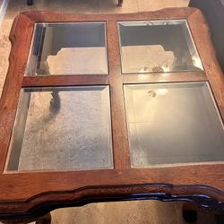 Three Wooden Tables/ Glass Topsail 