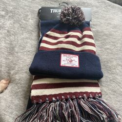 New True religion beanie & Scarf Set 