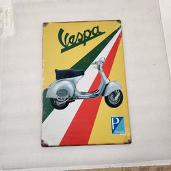 Vespa Italian Motor Scooter  Ad Aluminum Metal Sign 