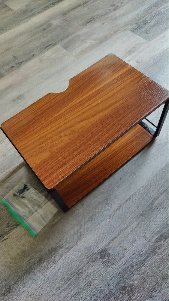 $10 | Compact, Modern Nightstand / End Table (Wood Look & Black Metal)