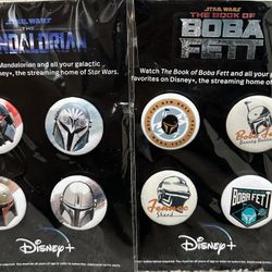 Disneyland Disney Parks Star Wars Night Button Pin set Mandalorian Boba Fett 