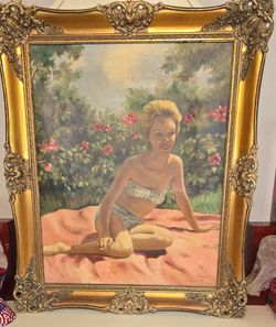 Vintage Oil Painting with Ornate Frame