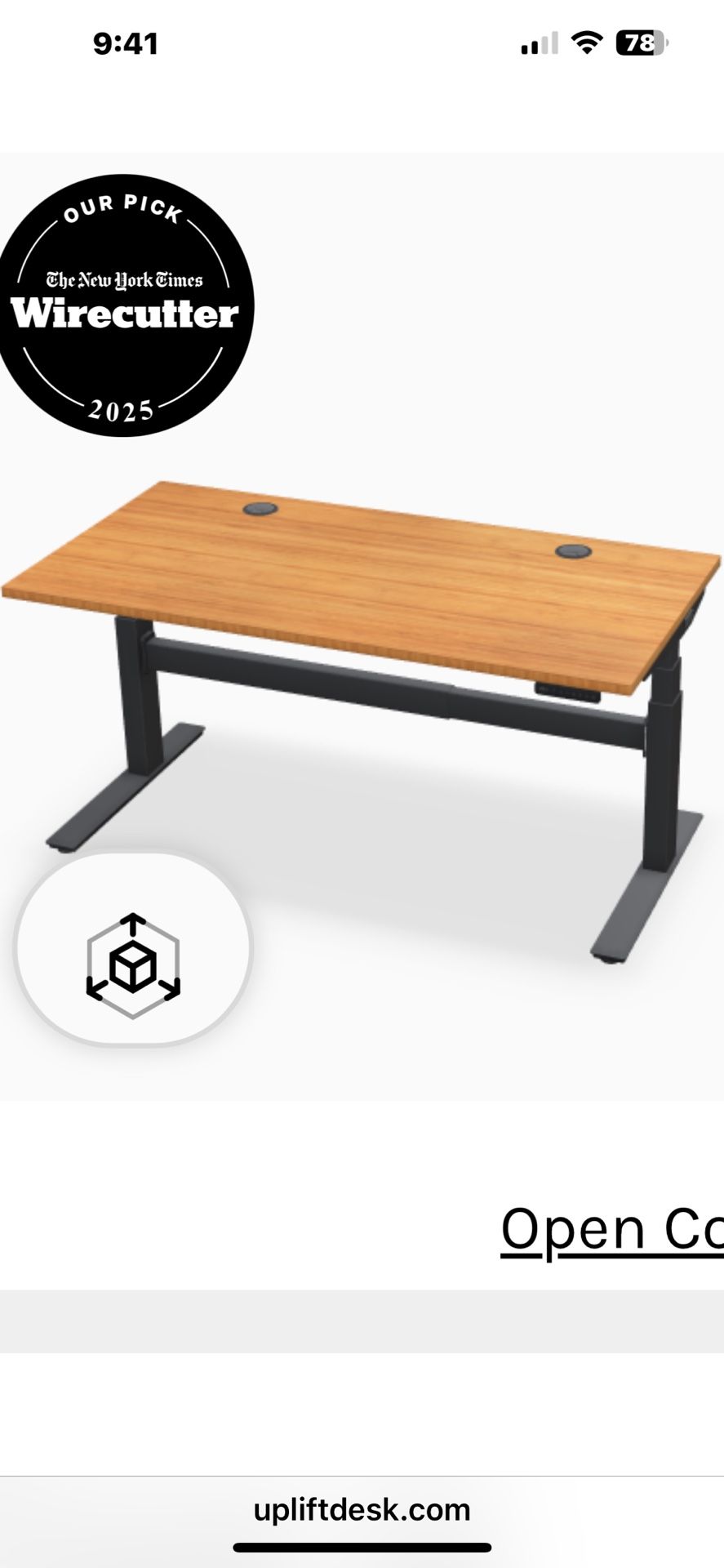 Uplift Desk with larger 60x30 size And Upgraded Commercial V2 C-style Version