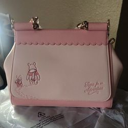 Loungefly Disney Winnie the Pooh Piglet and Pooh Pink Crossbody Bag