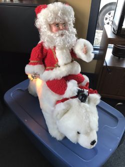 Animated Polar Bear With Santa