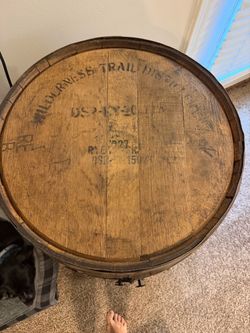 Buffalo Trace & Wilderness Trail Whiskey Barrel Cabinets – Pair