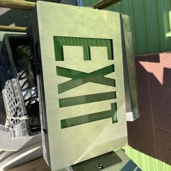 Exit Signs, Double Sided, Stainless Steal, Electric, With Wall Mount, $60 A Pair, 4 Available 