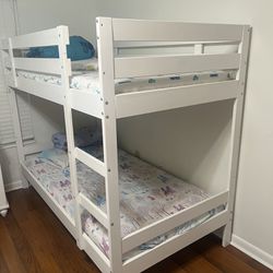 White bunk Bed For Sale With Mattresses