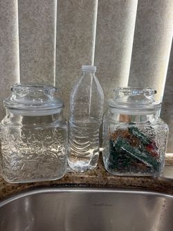Glass princes house Canister Jars with Lids Set of 2
