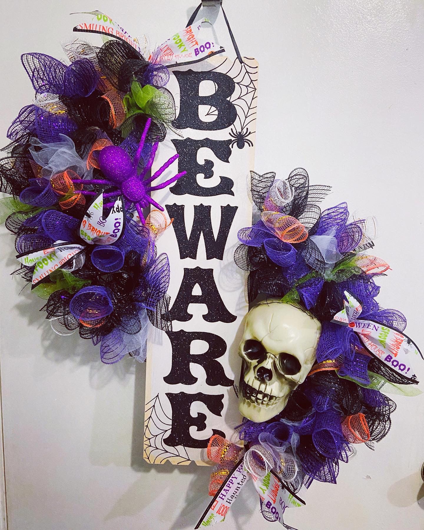 Beware Halloween Wreath $55