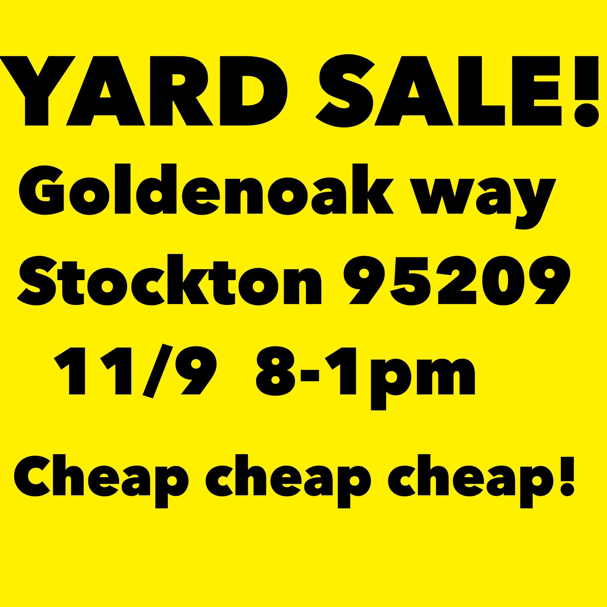 Family Yard Sale Saturday Only 11/9