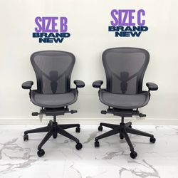 BRAND NEW HERMAN MILLER REMASTERED AERON CHAIRS SIZE A-B-C FULLY LOADED WITH POSTURE FIT SL!